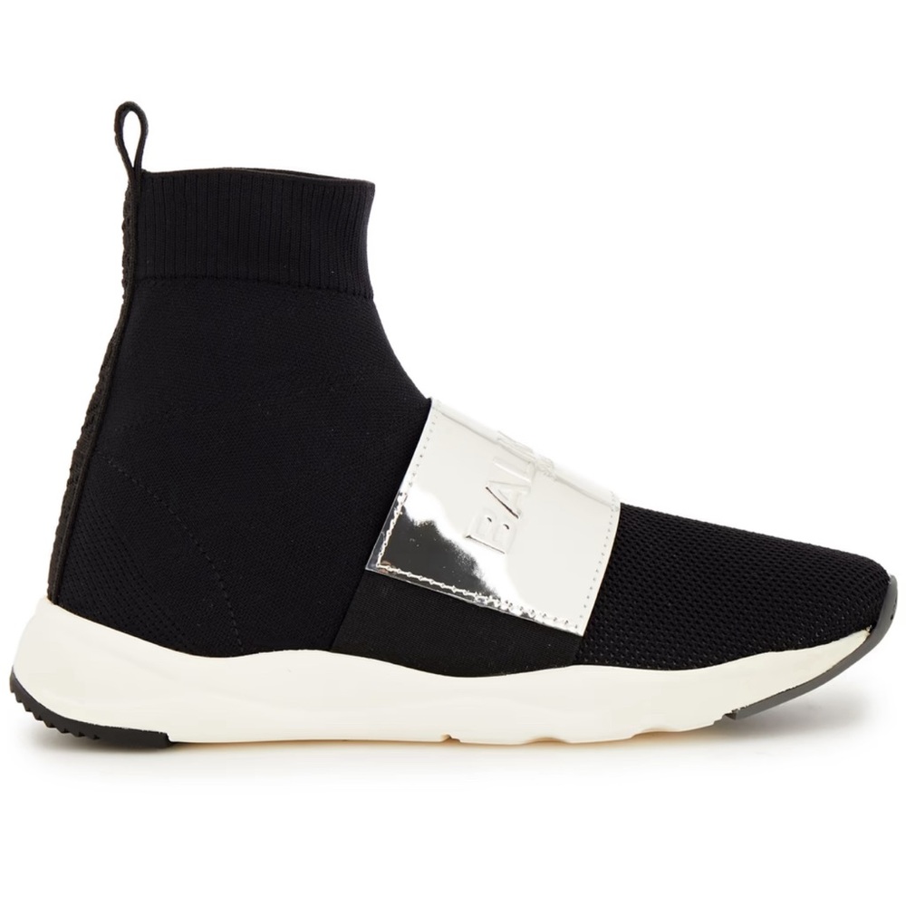 Balmain mesh high top sneakers! Leather trimmed! Size‎ 40 (US 10) EXCELLENT